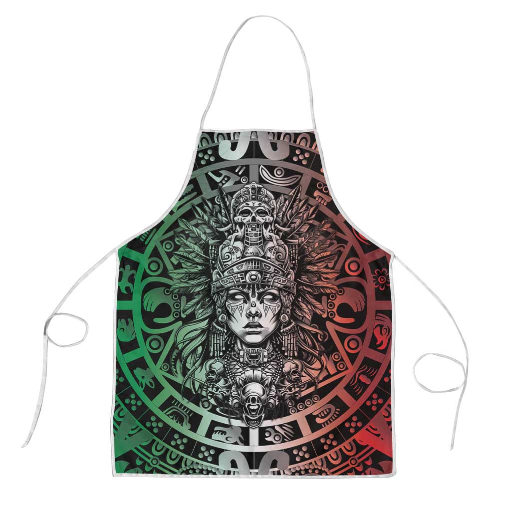 Mexico Aztec Warrior Goddess Apron Aztec Skull Tribal Calender Tricolor Spirit - Wonder Print Shop