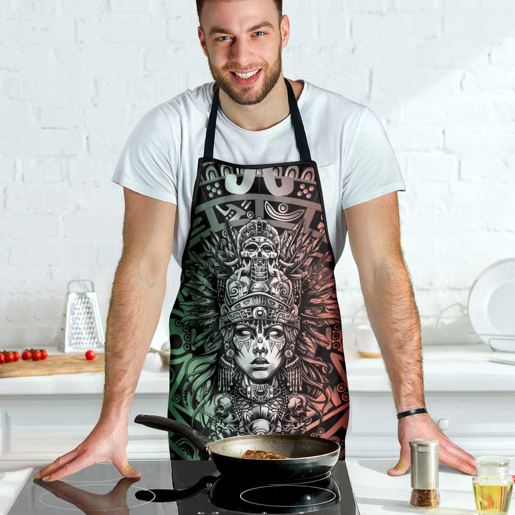 Mexico Aztec Warrior Goddess Apron Aztec Skull Tribal Calender Tricolor Spirit - Wonder Print Shop