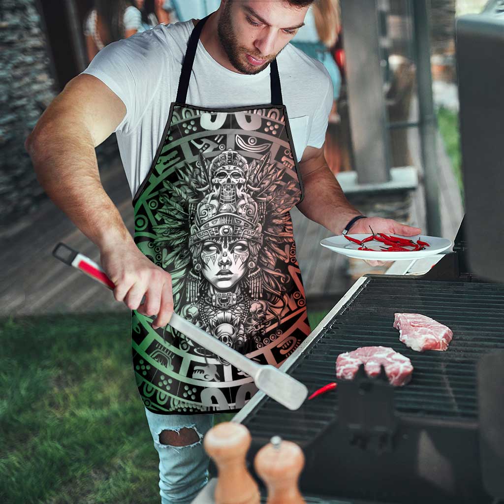 Mexico Aztec Warrior Goddess Apron Aztec Skull Tribal Calender Tricolor Spirit - Wonder Print Shop