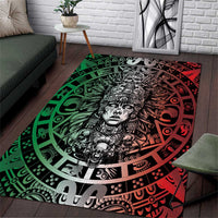 Mexico Aztec Warrior Goddess Area Rug Aztec Skull Tribal Calender Tricolor Spirit - Wonder Print Shop