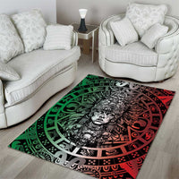Mexico Aztec Warrior Goddess Area Rug Aztec Skull Tribal Calender Tricolor Spirit - Wonder Print Shop