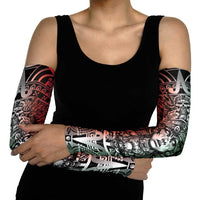 Mexico Aztec Warrior Goddess Arm Sleeves Aztec Skull Tribal Calender Tricolor Spirit - Wonder Print Shop