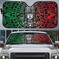 Mexico Aztec Warrior Goddess Auto Sun Shade Aztec Skull Tribal Calender Tricolor Spirit - Wonder Print Shop