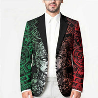 Mexico Aztec Warrior Goddess Blazer Aztec Skull Tribal Calender Tricolor Spirit - Wonder Print Shop