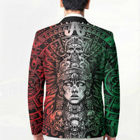 Mexico Aztec Warrior Goddess Blazer Aztec Skull Tribal Calender Tricolor Spirit - Wonder Print Shop