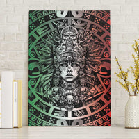 Mexico Aztec Warrior Goddess Canvas Wall Art Aztec Skull Tribal Calender Tricolor Spirit - Wonder Print Shop