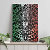 Mexico Aztec Warrior Goddess Canvas Wall Art Aztec Skull Tribal Calender Tricolor Spirit - Wonder Print Shop
