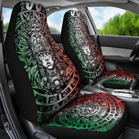 Mexico Aztec Warrior Goddess Car Seat Cover Aztec Skull Tribal Calender Tricolor Spirit - Wonder Print Shop