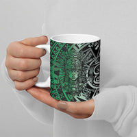 Mexico Aztec Warrior Goddess Ceramic Mug Aztec Skull Tribal Calender Tricolor Spirit - Wonder Print Shop