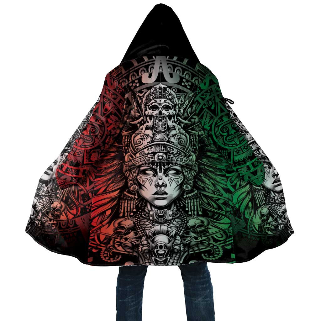 Mexico Aztec Warrior Goddess Cloak Aztec Skull Tribal Calender Tricolor Spirit - Wonder Print Shop