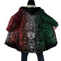 Mexico Aztec Warrior Goddess Cloak Aztec Skull Tribal Calender Tricolor Spirit - Wonder Print Shop