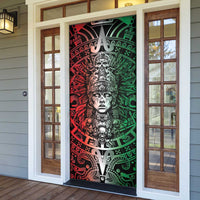 Mexico Aztec Warrior Goddess Door Cover Aztec Skull Tribal Calender Tricolor Spirit - Wonder Print Shop