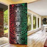 Mexico Aztec Warrior Goddess Door Cover Aztec Skull Tribal Calender Tricolor Spirit - Wonder Print Shop