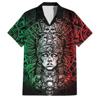 Mexico Aztec Warrior Goddess Hawaiian Shirt Aztec Skull Tribal Calender Tricolor Spirit - Wonder Print Shop