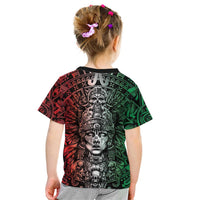 Mexico Aztec Warrior Goddess Kid T Shirt Aztec Skull Tribal Calender Tricolor Spirit - Wonder Print Shop