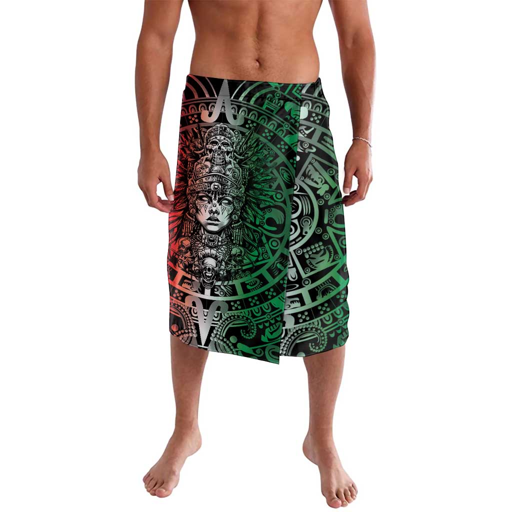 Mexico Aztec Warrior Goddess Lavalava Aztec Skull Tribal Calender Tricolor Spirit - Wonder Print Shop