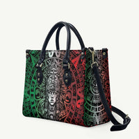Mexico Aztec Warrior Goddess Leather Bag Aztec Skull Tribal Calender Tricolor Spirit - Wonder Print Shop