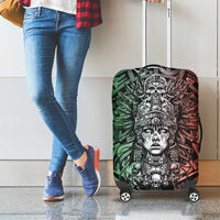 Mexico Aztec Warrior Goddess Luggage Cover Aztec Skull Tribal Calender Tricolor Spirit - Wonder Print Shop