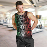 Mexico Aztec Warrior Goddess Men Tank Top Aztec Skull Tribal Calender Tricolor Spirit - Wonder Print Shop