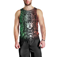 Mexico Aztec Warrior Goddess Men Tank Top Aztec Skull Tribal Calender Tricolor Spirit - Wonder Print Shop