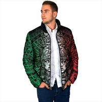 Mexico Aztec Warrior Goddess Padded Jacket Aztec Skull Tribal Calender Tricolor Spirit - Wonder Print Shop