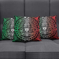 Mexico Aztec Warrior Goddess Pillow Cover Aztec Skull Tribal Calender Tricolor Spirit - Wonder Print Shop