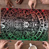 Mexico Aztec Warrior Goddess Puzzle Aztec Skull Tribal Calender Tricolor Spirit - Wonder Print Shop