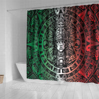 Mexico Aztec Warrior Goddess Shower Curtain Aztec Skull Tribal Calender Tricolor Spirit - Wonder Print Shop