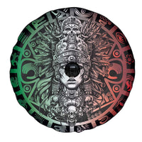 Mexico Aztec Warrior Goddess Spare Tire Cover Aztec Skull Tribal Calender Tricolor Spirit - Wonder Print Shop