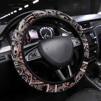 Mexico Aztec Warrior Goddess Steering Wheel Cover Aztec Skull Tribal Calender Tricolor Spirit - Wonder Print Shop