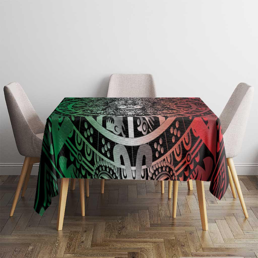 Mexico Aztec Warrior Goddess Tablecloth Aztec Skull Tribal Calender Tricolor Spirit - Wonder Print Shop