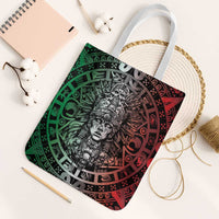 Mexico Aztec Warrior Goddess Tote Bag Aztec Skull Tribal Calender Tricolor Spirit - Wonder Print Shop