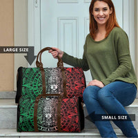 Mexico Aztec Warrior Goddess Travel Bag Aztec Skull Tribal Calender Tricolor Spirit - Wonder Print Shop