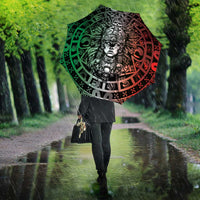 Mexico Aztec Warrior Goddess Umbrella Aztec Skull Tribal Calender Tricolor Spirit - Wonder Print Shop