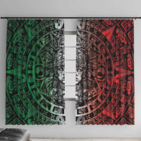 Mexico Aztec Warrior Goddess Window Curtain Aztec Skull Tribal Calender Tricolor Spirit - Wonder Print Shop