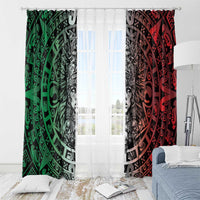 Mexico Aztec Warrior Goddess Window Curtain Aztec Skull Tribal Calender Tricolor Spirit - Wonder Print Shop