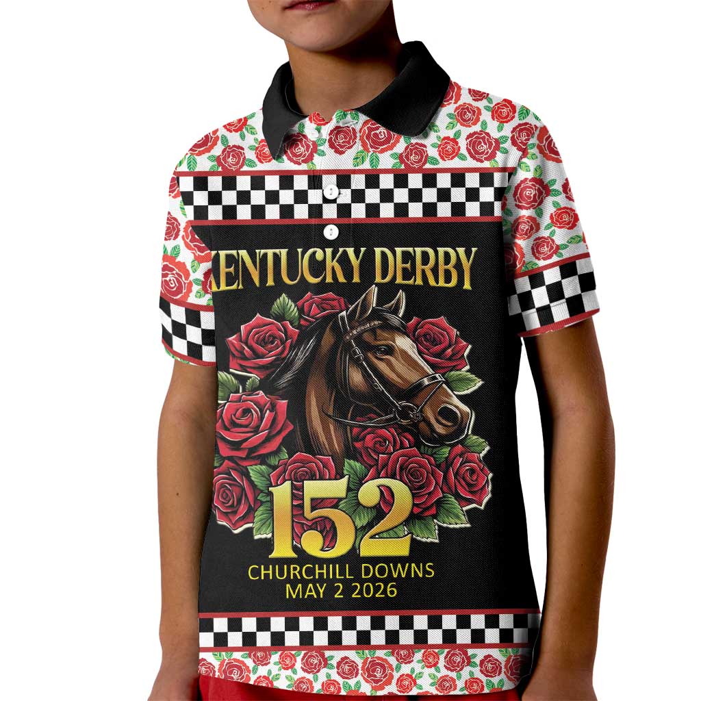 Kentucky Horse Racing 152nd Kid Polo Shirt Run for the Roses May 2026