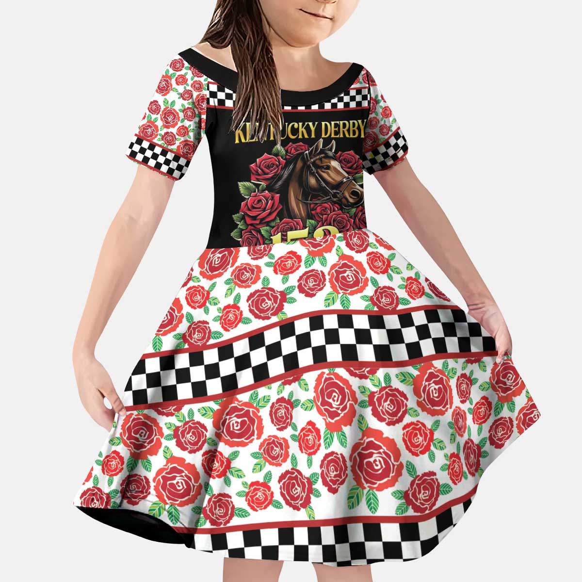 Kentucky Horse Racing 152nd Kid Short Sleeve Dress Run for the Roses May 2026