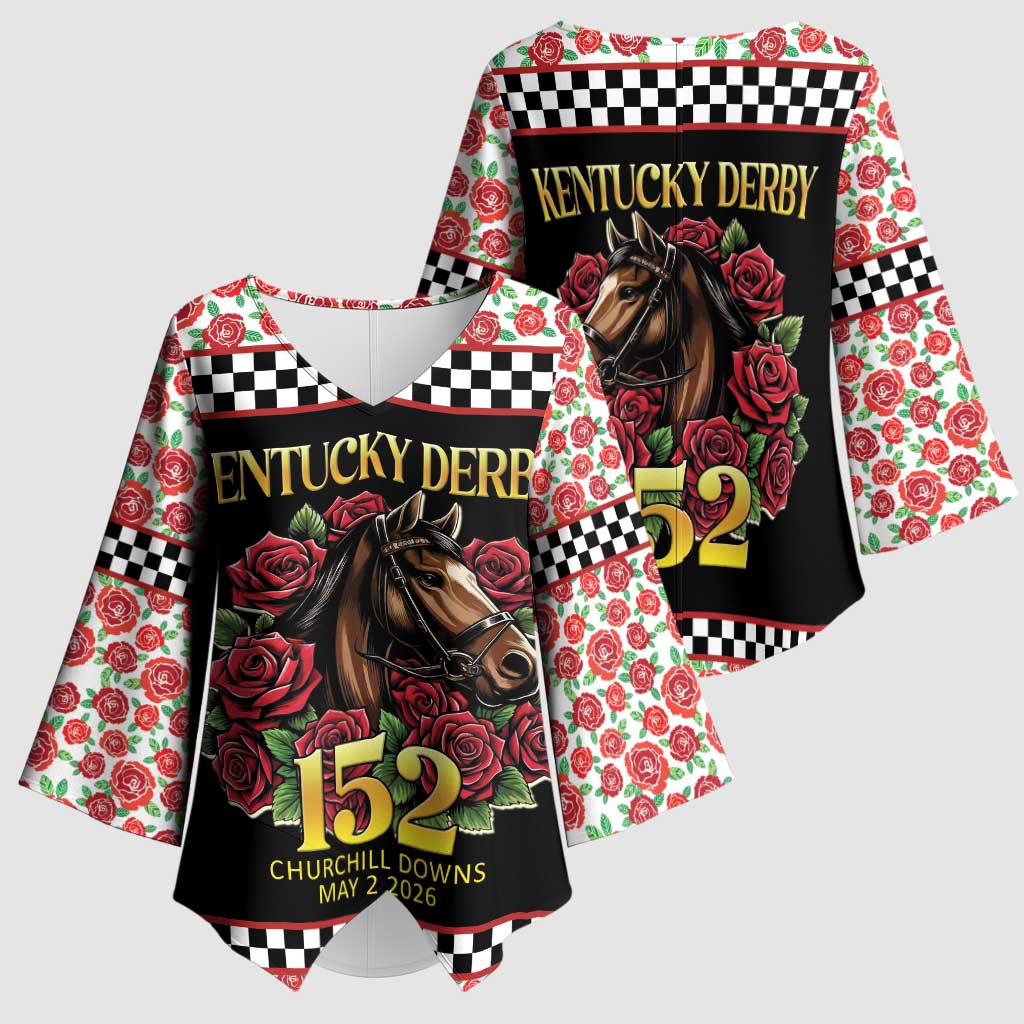 Kentucky Horse Racing 152nd Kimono Sleeve Blouse Run for the Roses May 2026