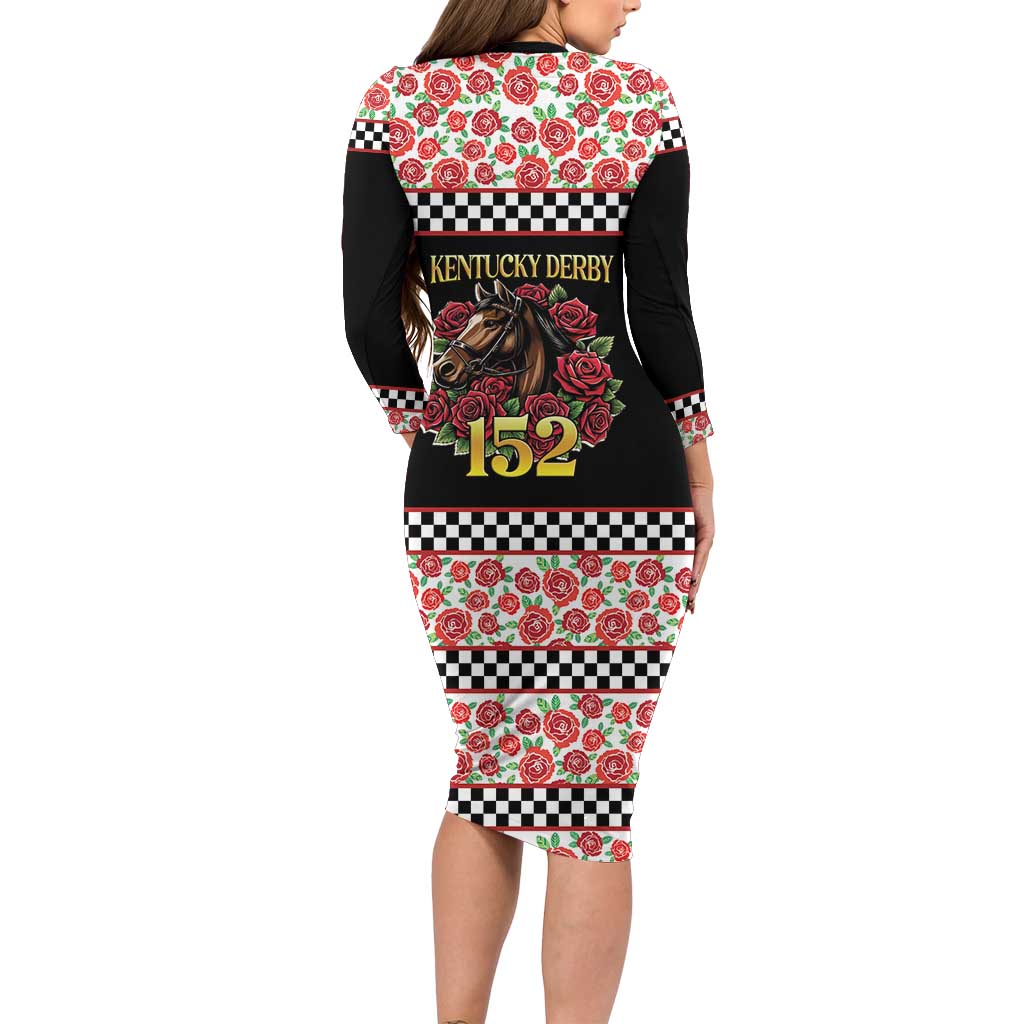 Kentucky Horse Racing 152nd Long Sleeve Bodycon Dress Run for the Roses May 2026