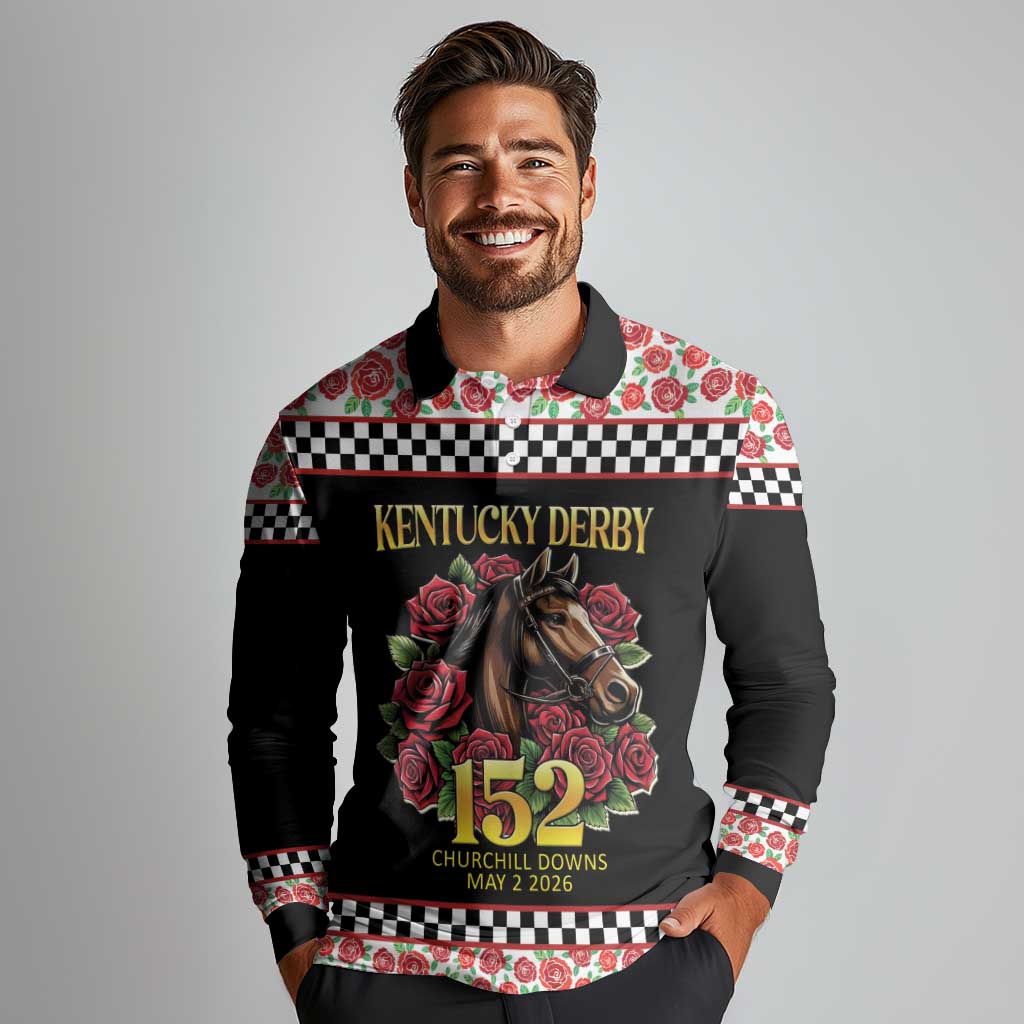 Kentucky Horse Racing 152nd Long Sleeve Polo Shirt Run for the Roses May 2026