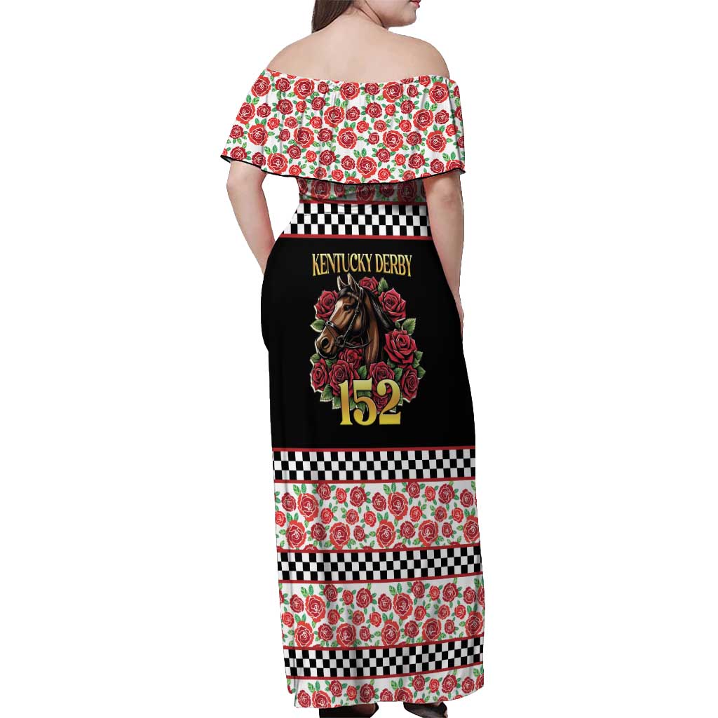 Kentucky Horse Racing 152nd Off Shoulder Maxi Dress Run for the Roses May 2026