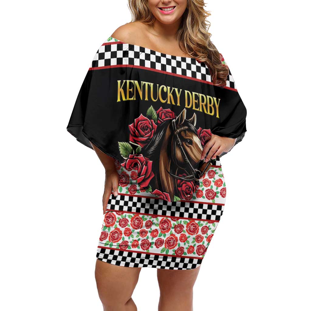 Kentucky Horse Racing 152nd Off Shoulder Short Dress Run for the Roses May 2026