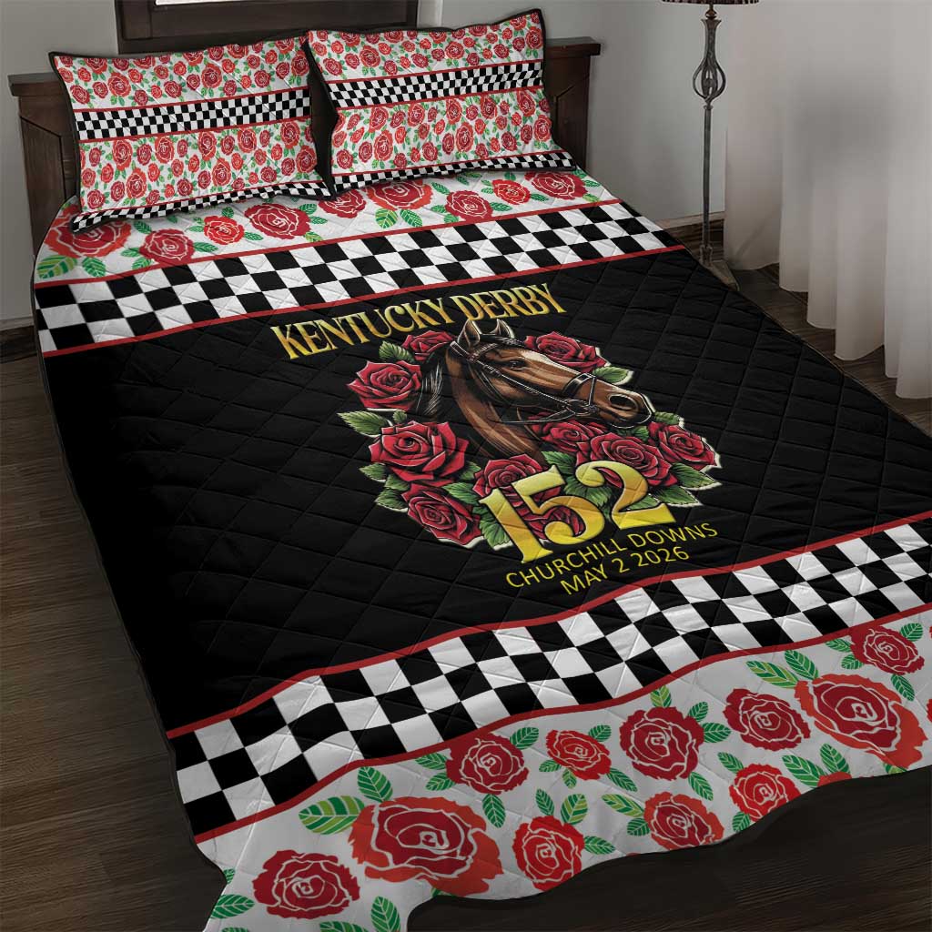 Kentucky Horse Racing 152nd Quilt Bed Set Run for the Roses May 2026
