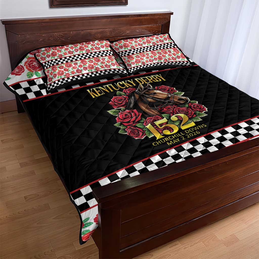 Kentucky Horse Racing 152nd Quilt Bed Set Run for the Roses May 2026