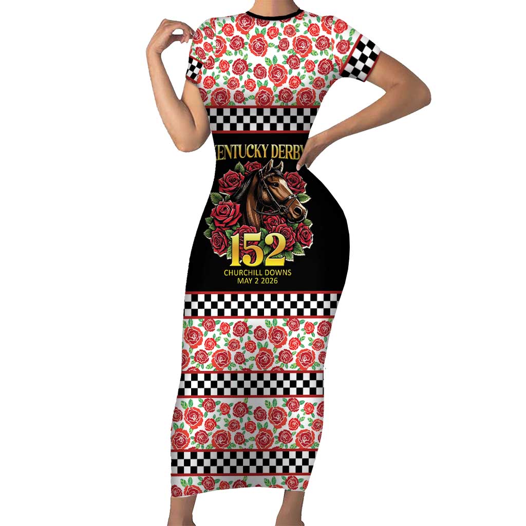 Kentucky Horse Racing 152nd Short Sleeve Bodycon Dress Run for the Roses May 2026