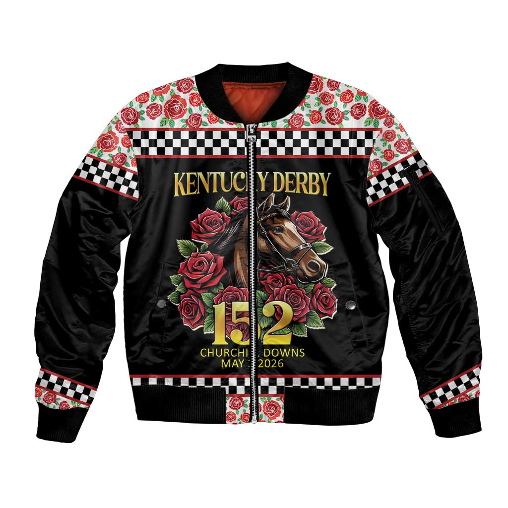 Kentucky Horse Racing 152nd Sleeve Zip Bomber Jacket Run for the Roses May 2026