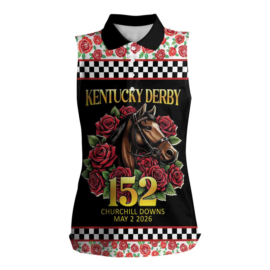 Kentucky Horse Racing 152nd Women Sleeveless Polo Shirt Run for the Roses May 2026