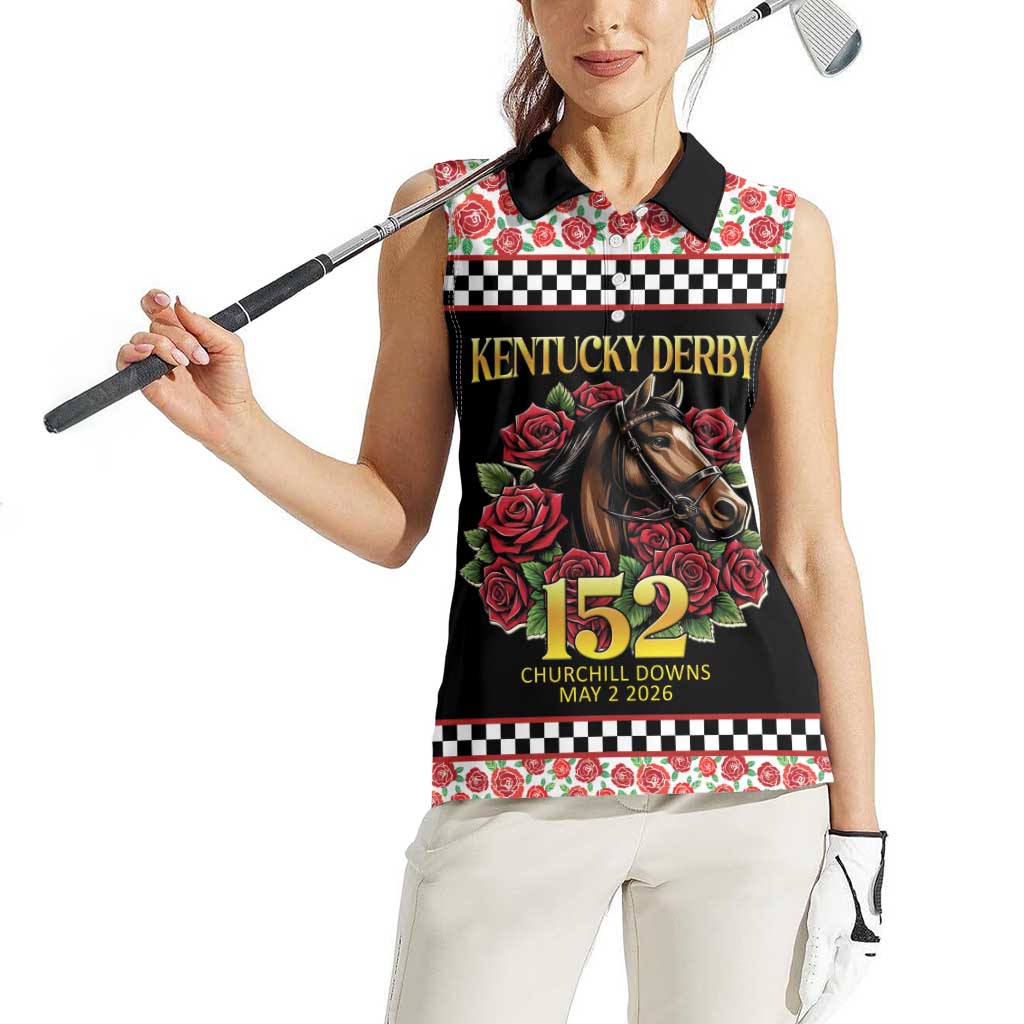 Kentucky Horse Racing 152nd Women Sleeveless Polo Shirt Run for the Roses May 2026