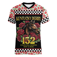 Kentucky Horse Racing 152nd Women V-Neck T-Shirt Run for the Roses May 2026